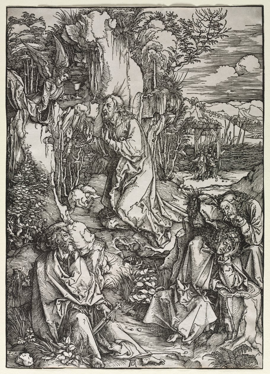 La Gran Pasión: Cristo en el Monte de los Olivos, c. 1497-1500 de Albrecht Dürer