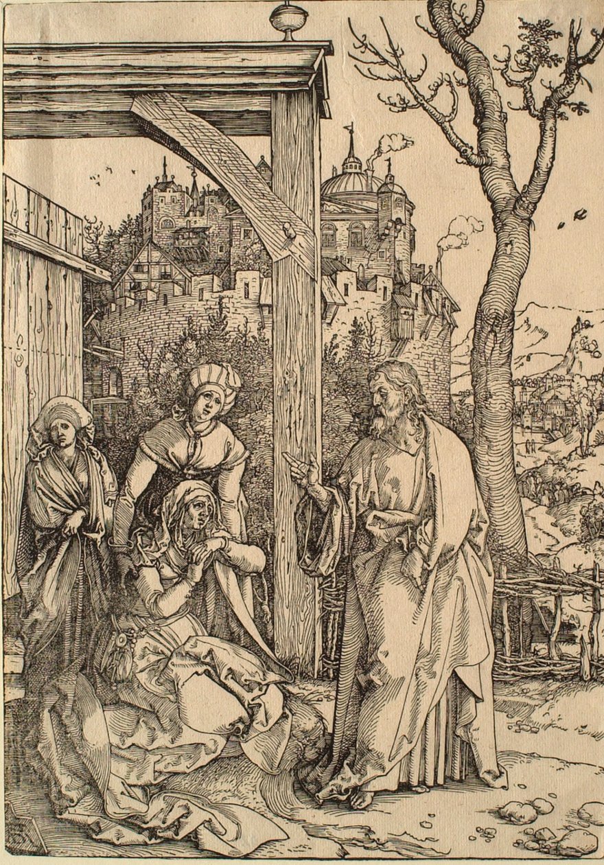 La vida de la Virgen: Cristo se despide de su madre de Albrecht Dürer