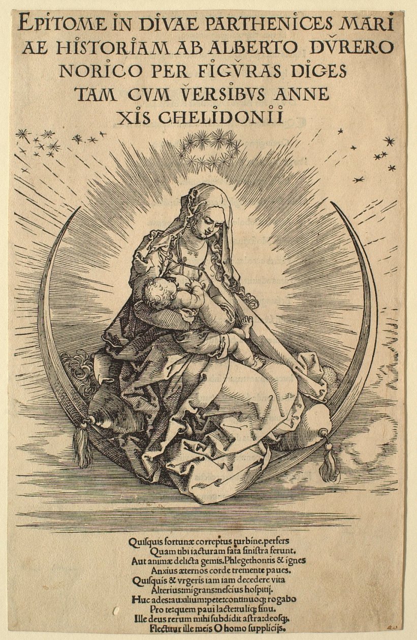 La vida de la Virgen: la Madonna sobre la media luna de Albrecht Dürer