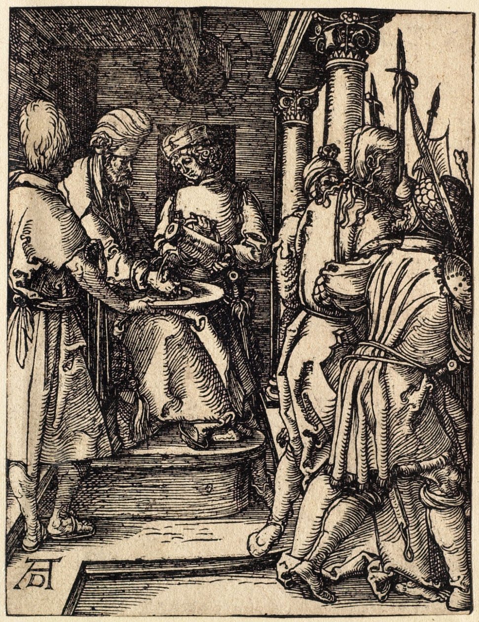 La Pequeña Pasión: Pilato lavándose las manos de Albrecht Dürer