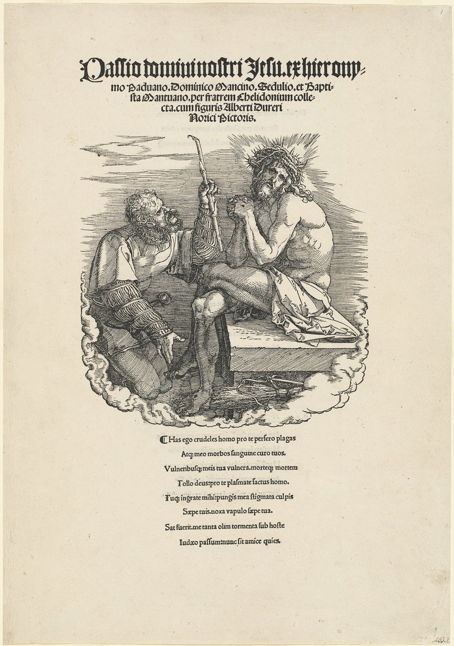 El Varón de Dolores burlado por un soldado de Albrecht Dürer