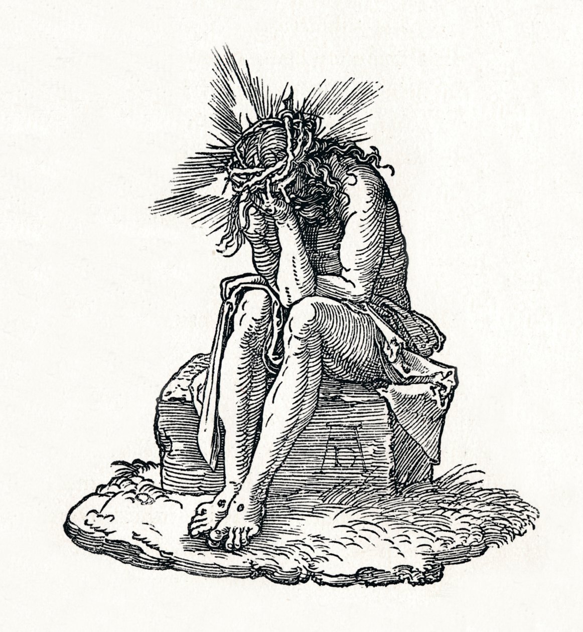 El Hombre de los Dolores. Página de título a la Pequeña Pasión, c1511, 1906 de Albrecht Dürer