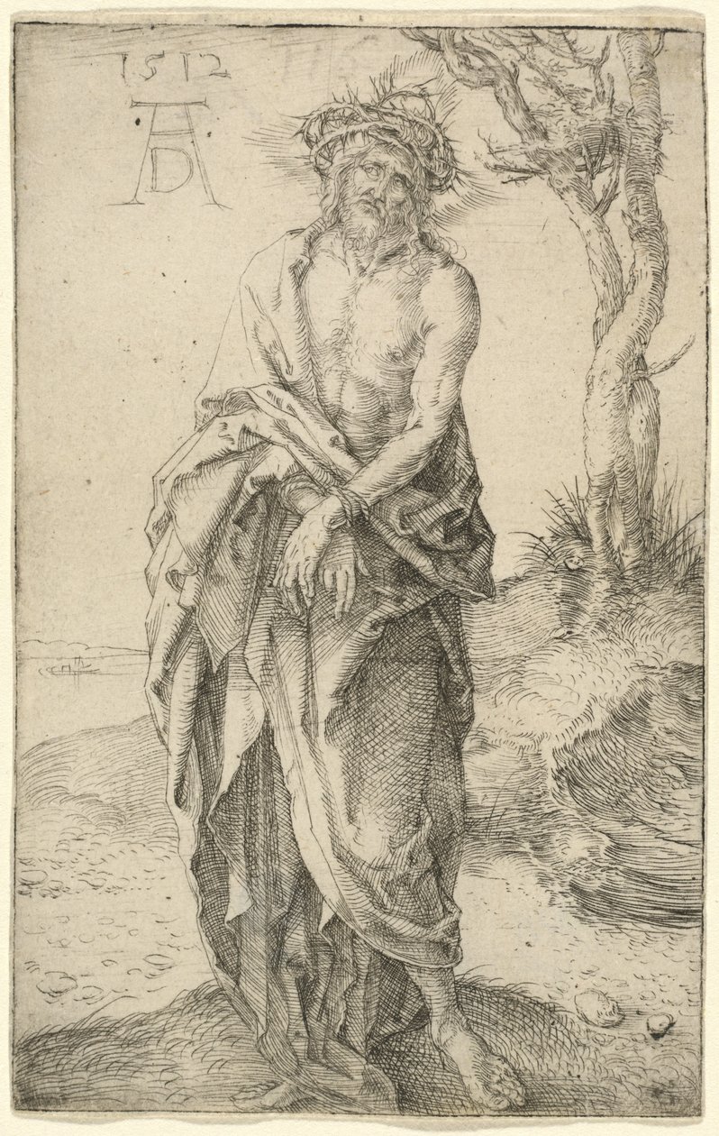 El hombre de dolores con manos atadas de Albrecht Dürer