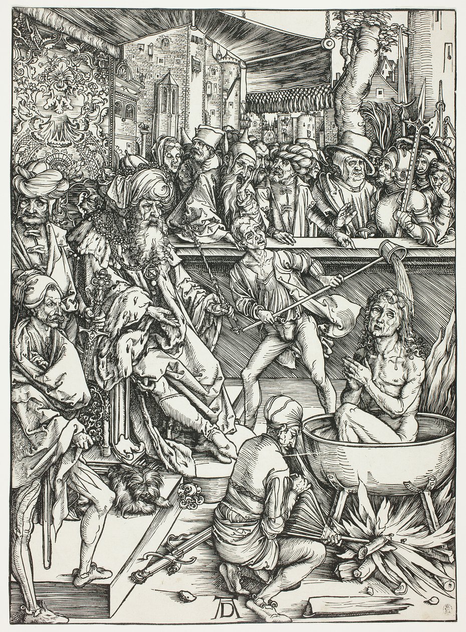 El martirio de San Juan, del Apocalipsis de Albrecht Dürer