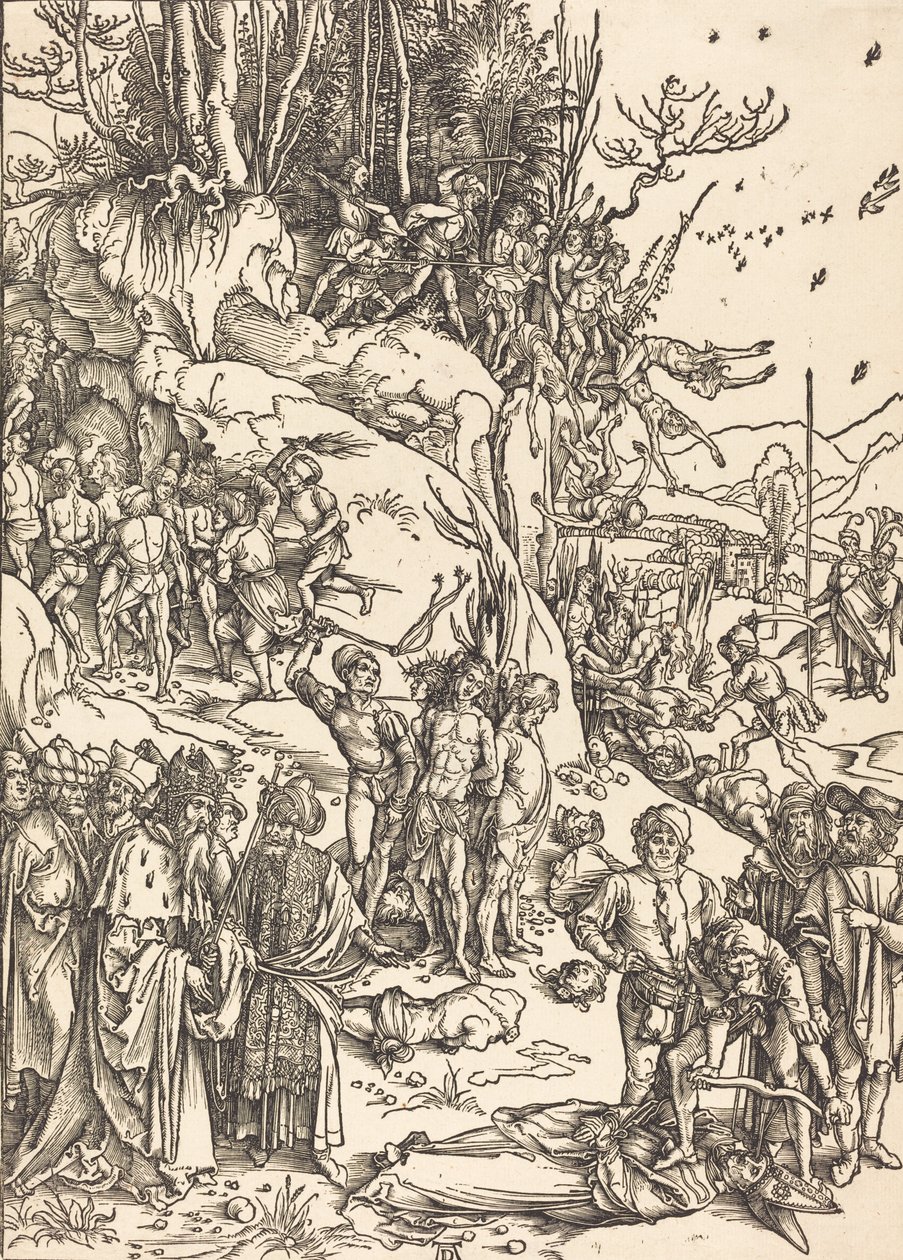 El martirio de los diez mil, c. 1496-1497 de Albrecht Dürer