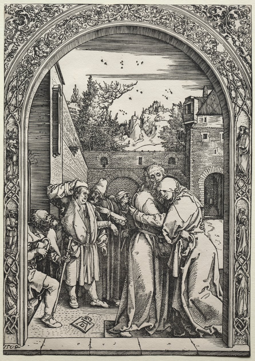 El encuentro de Joaquín y Ana en la Puerta Dorada de Albrecht Dürer