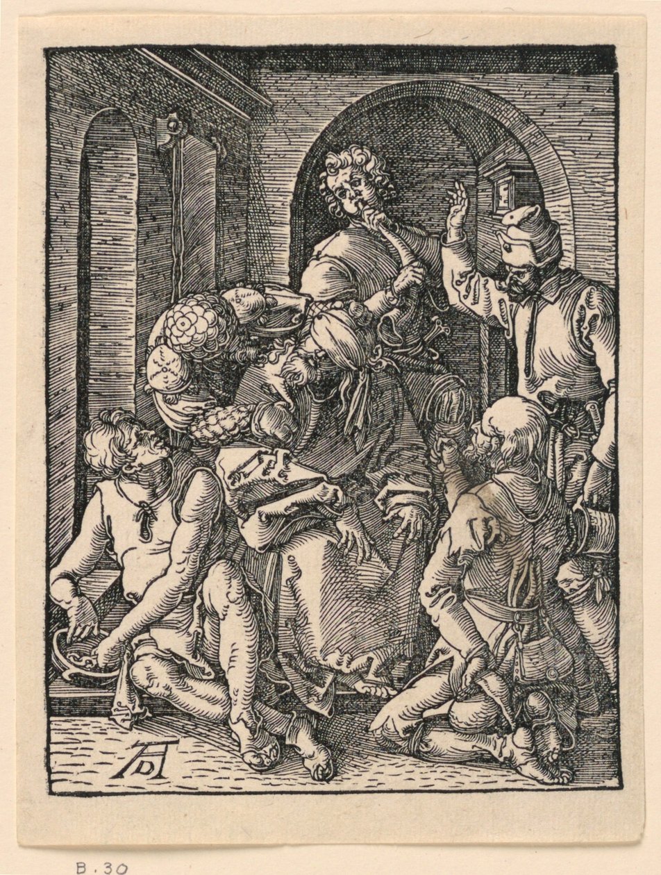 La burla de Cristo, de la serie La pequeña pasión de Albrecht Dürer