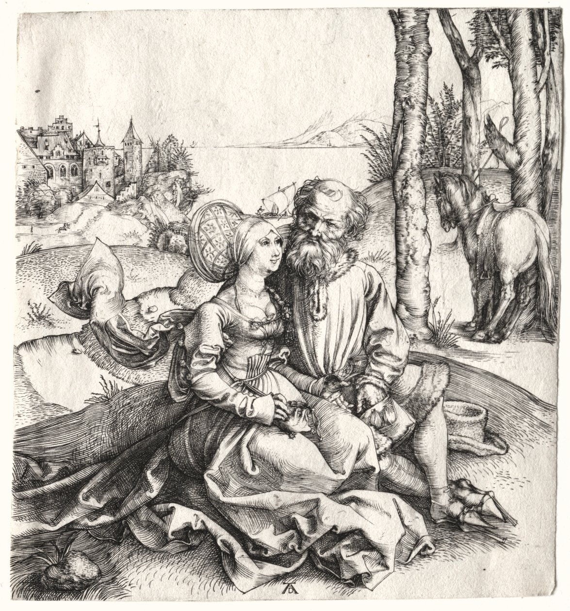 La oferta de amor (o La pareja mal emparejada) de Albrecht Dürer