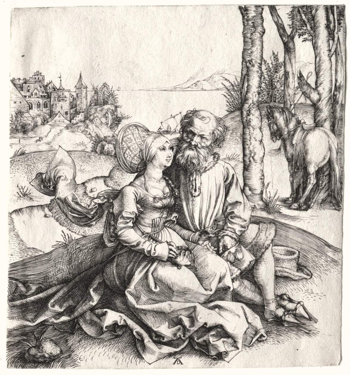 La Oferta de Amor o La Pareja Mal Avenidos, 1495-1496 de Albrecht Dürer
