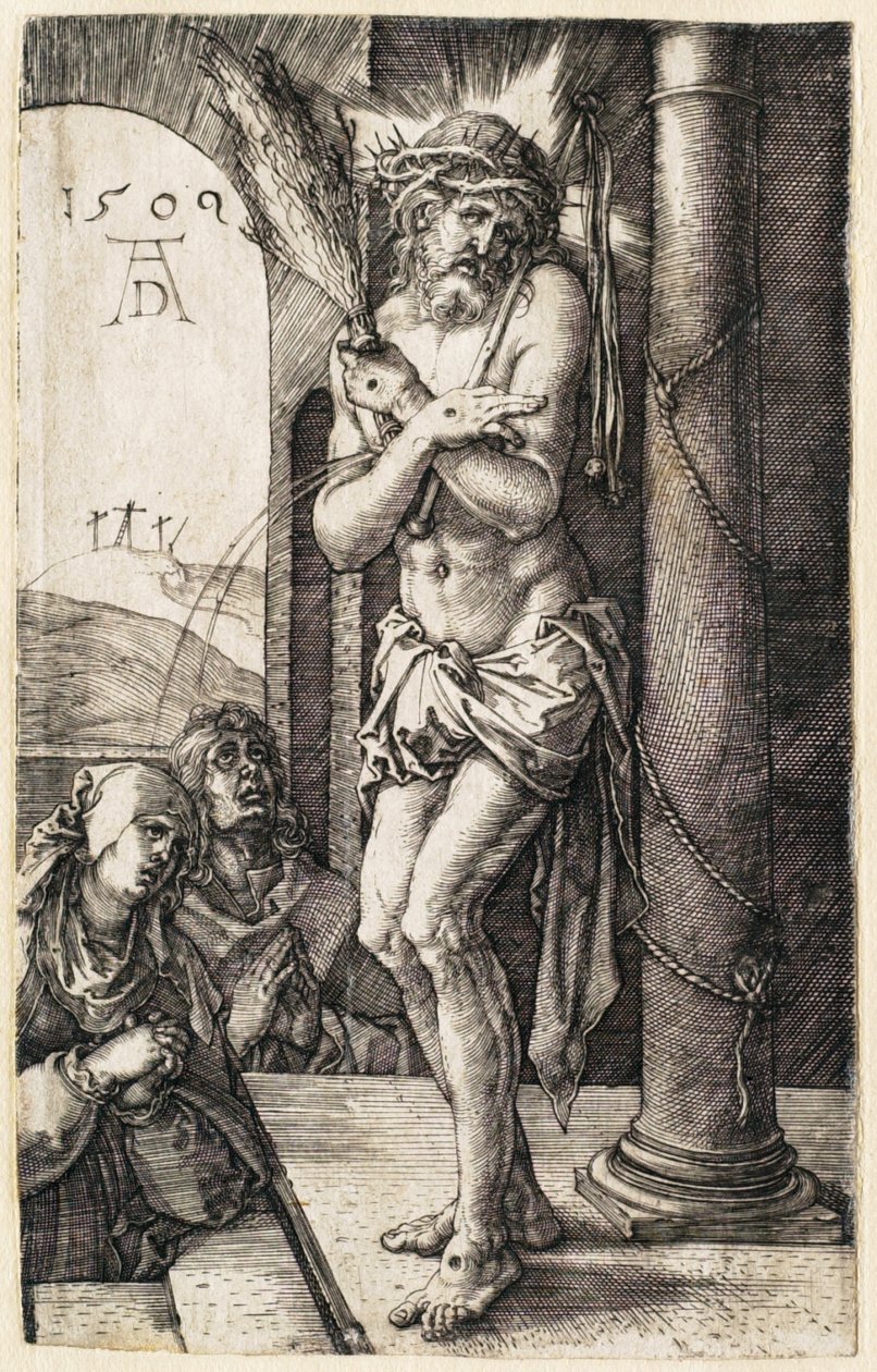 La Pasión: el Varón de Dolores junto a la columna de Albrecht Dürer