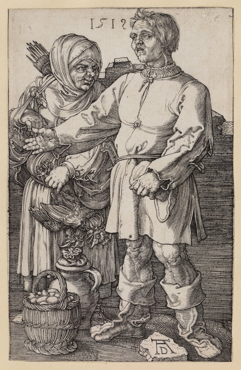 La pareja de campesinos en el mercado de Albrecht Dürer