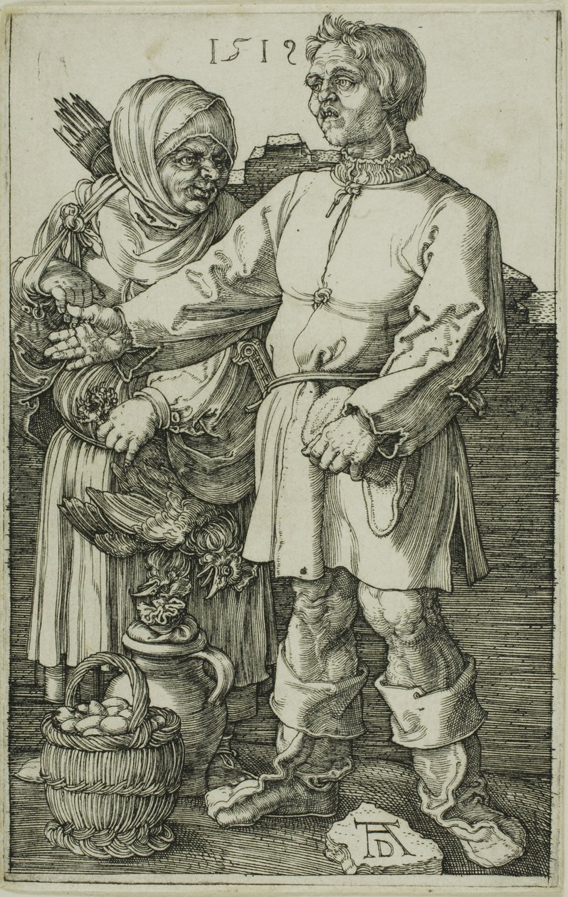 El campesino y su esposa en el mercado de Albrecht Dürer