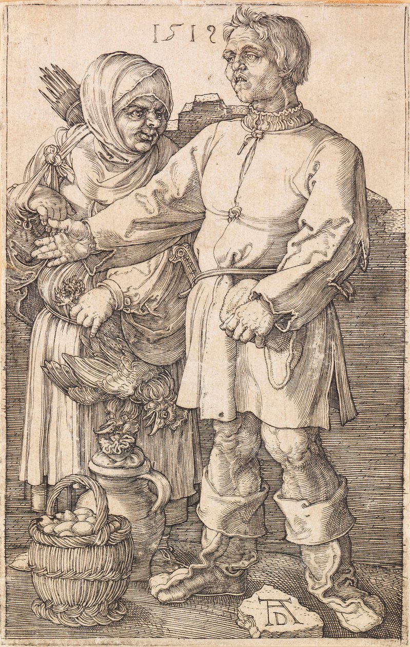 El campesino y su esposa en el mercado, 1519 de Albrecht Dürer