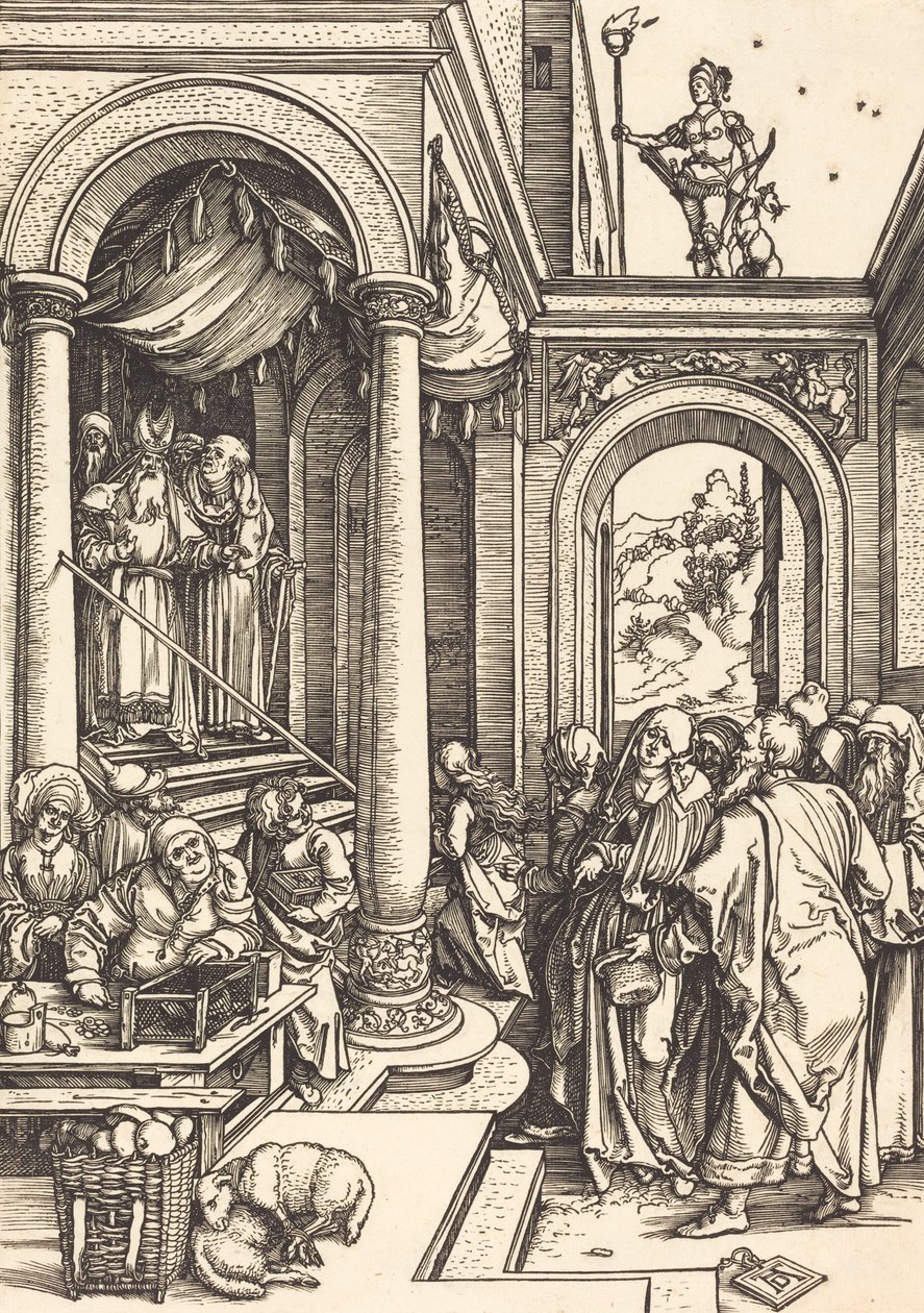 La presentación de la Virgen en el templo, c. 1502-1503 de Albrecht Dürer