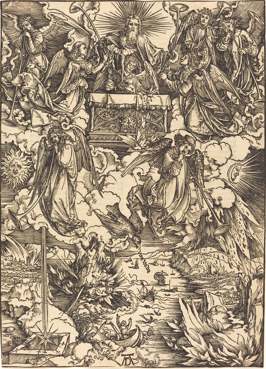Los siete ángeles con las trompetas de Albrecht Dürer