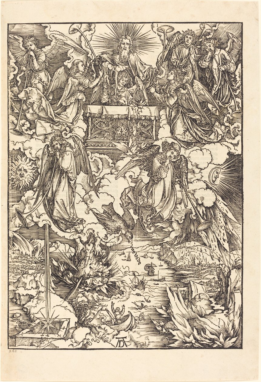 Los siete ángeles con las trompetas de Albrecht Dürer