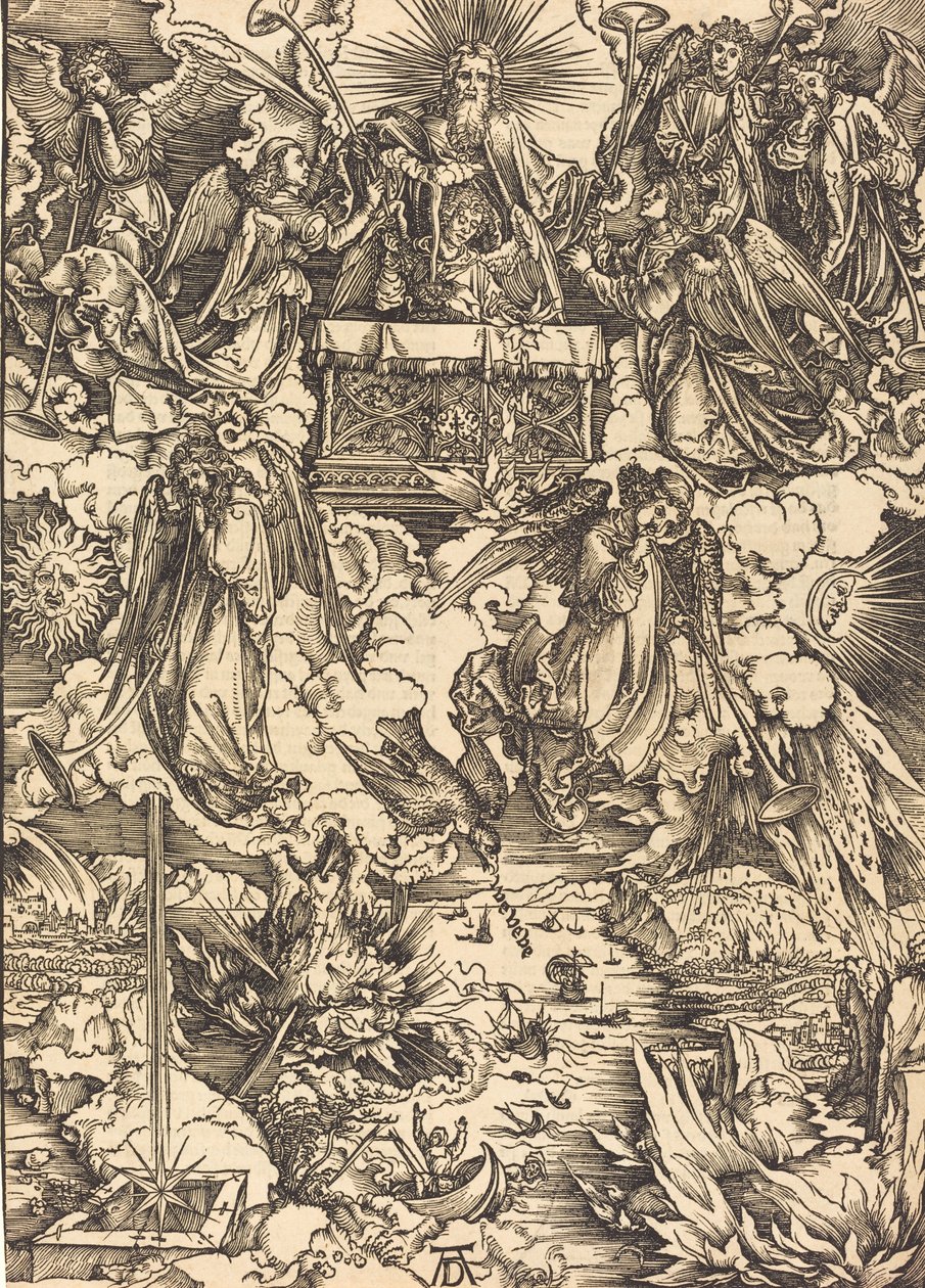 Los Siete Ángeles con las Trompetas, probablemente c. 1496-1498 de Albrecht Dürer