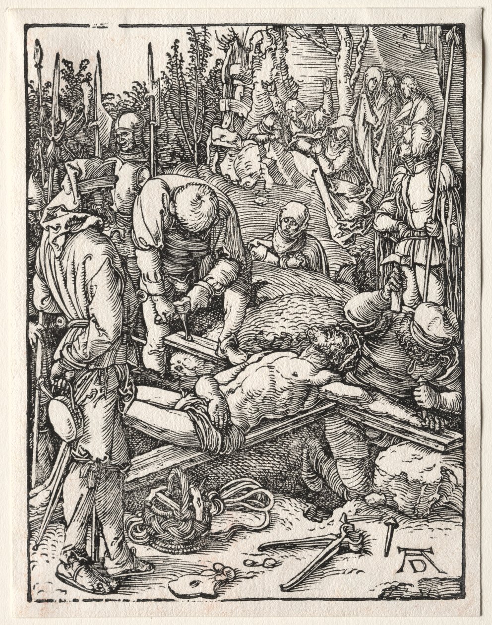 La pequeña pasión: Cristo siendo clavado en la cruz, 1509-1511 de Albrecht Dürer