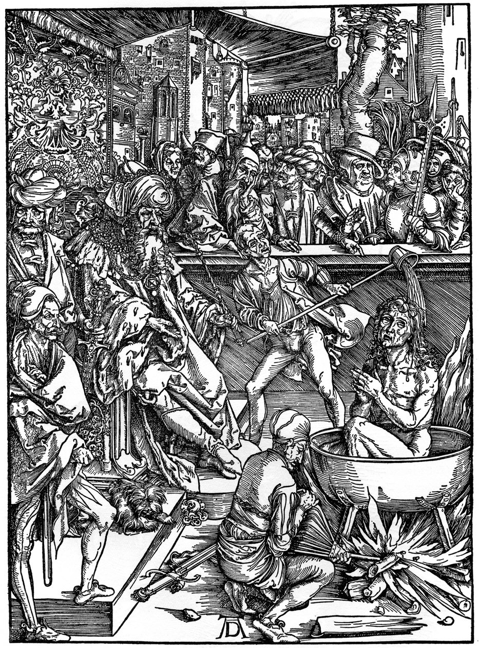 La tortura de San Juan Evangelista, 1498, 1936 de Albrecht Dürer