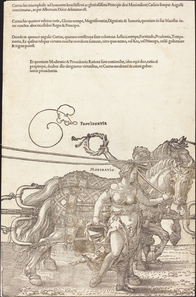 El carro triunfal de Maximiliano I (El gran carro triunfal) [lámina 3 de 8] de Albrecht Dürer
