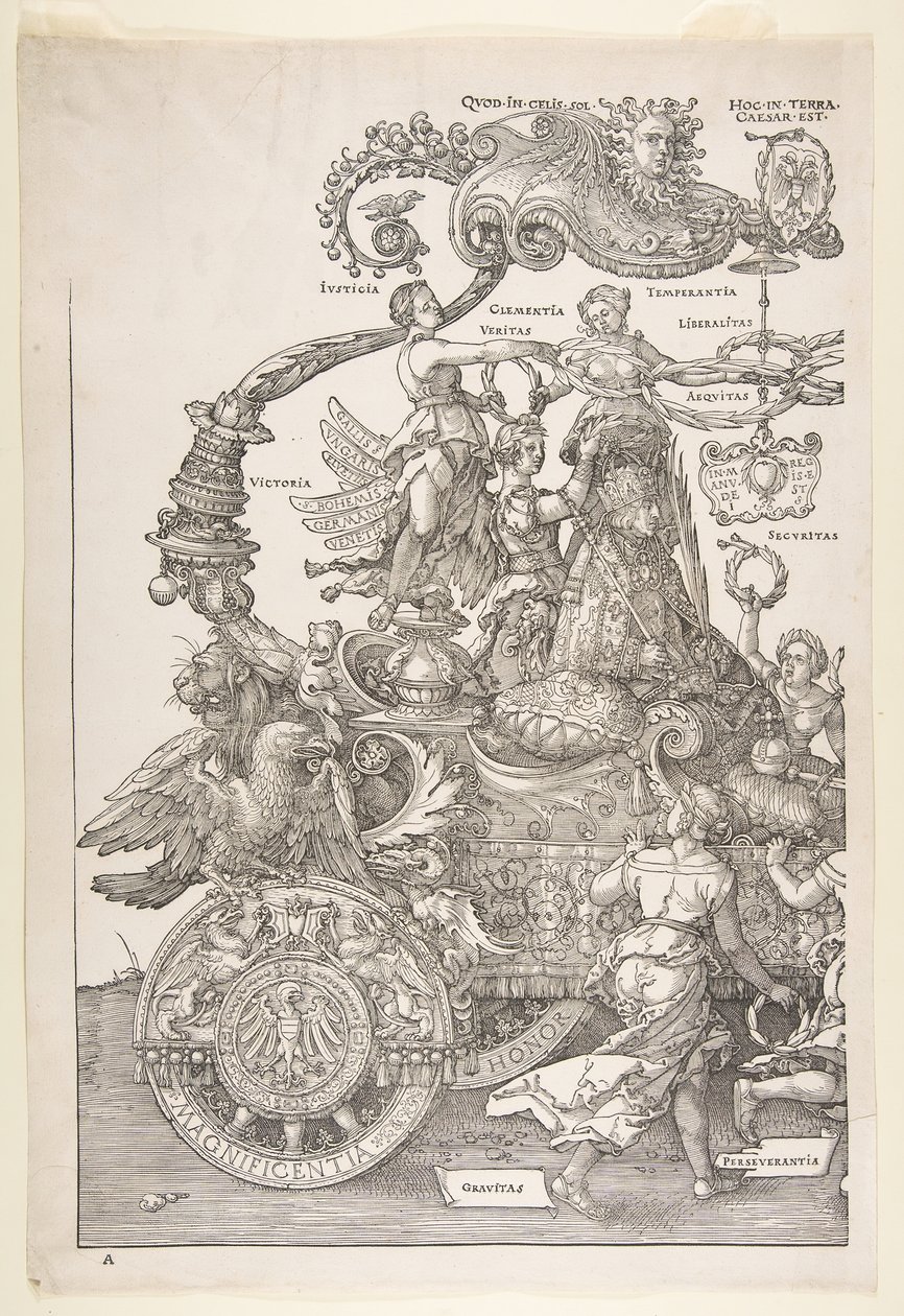 El carro triunfal de Maximiliano I El Grande Tri..., probablemente terminado ca. 1518, publicado 1522 de Albrecht Dürer
