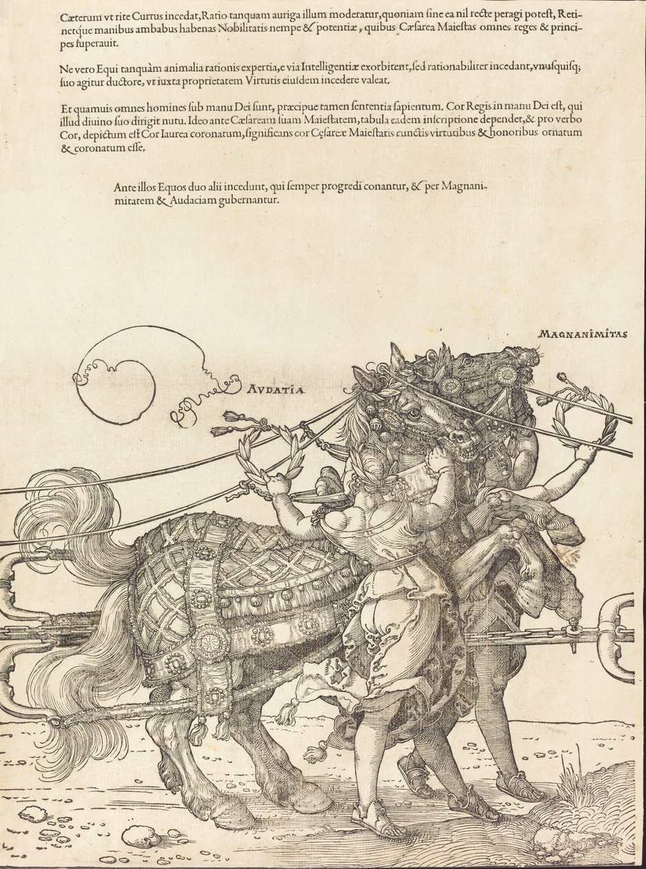 El Carro Triunfal de Maximiliano I El Gran Carro Triunfal [lámina 7 de 8], 1523 edición en latín de Albrecht Dürer