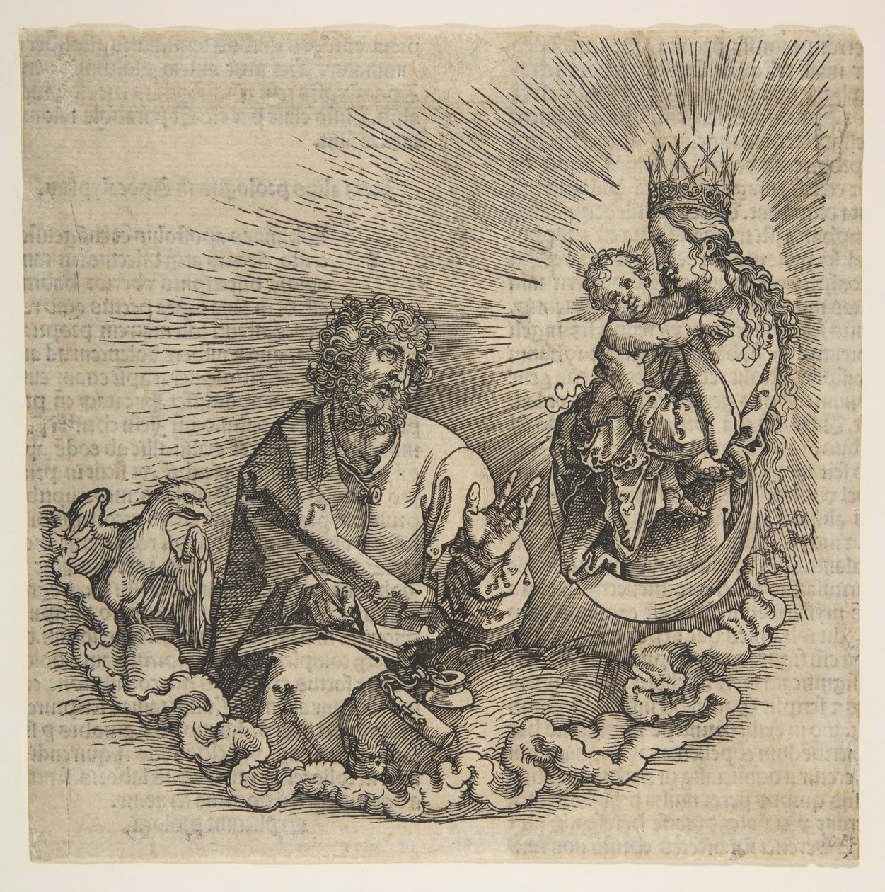 La Virgen Apareciendo a San Juan, Frontispicio del Apocalipsis, 1511 de Albrecht Dürer