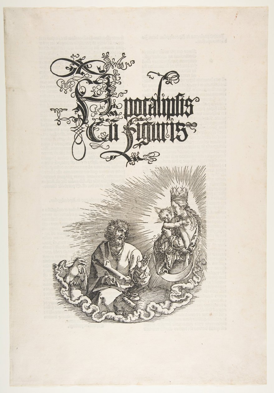 La Virgen apareciendo a San Juan, del Apocalipsis de Albrecht Dürer