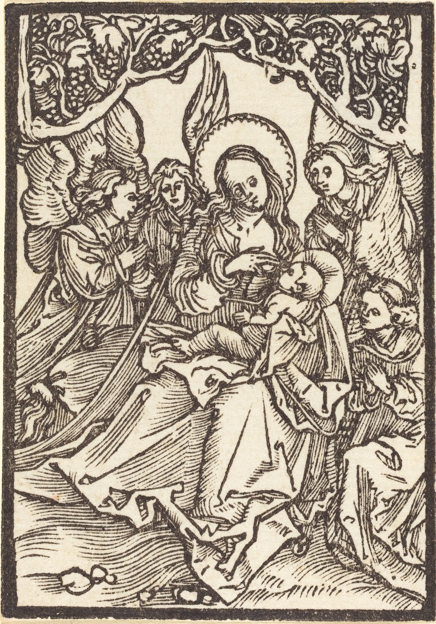La Virgen amamantando al Niño Jesús con cuatro ángeles de Albrecht Dürer