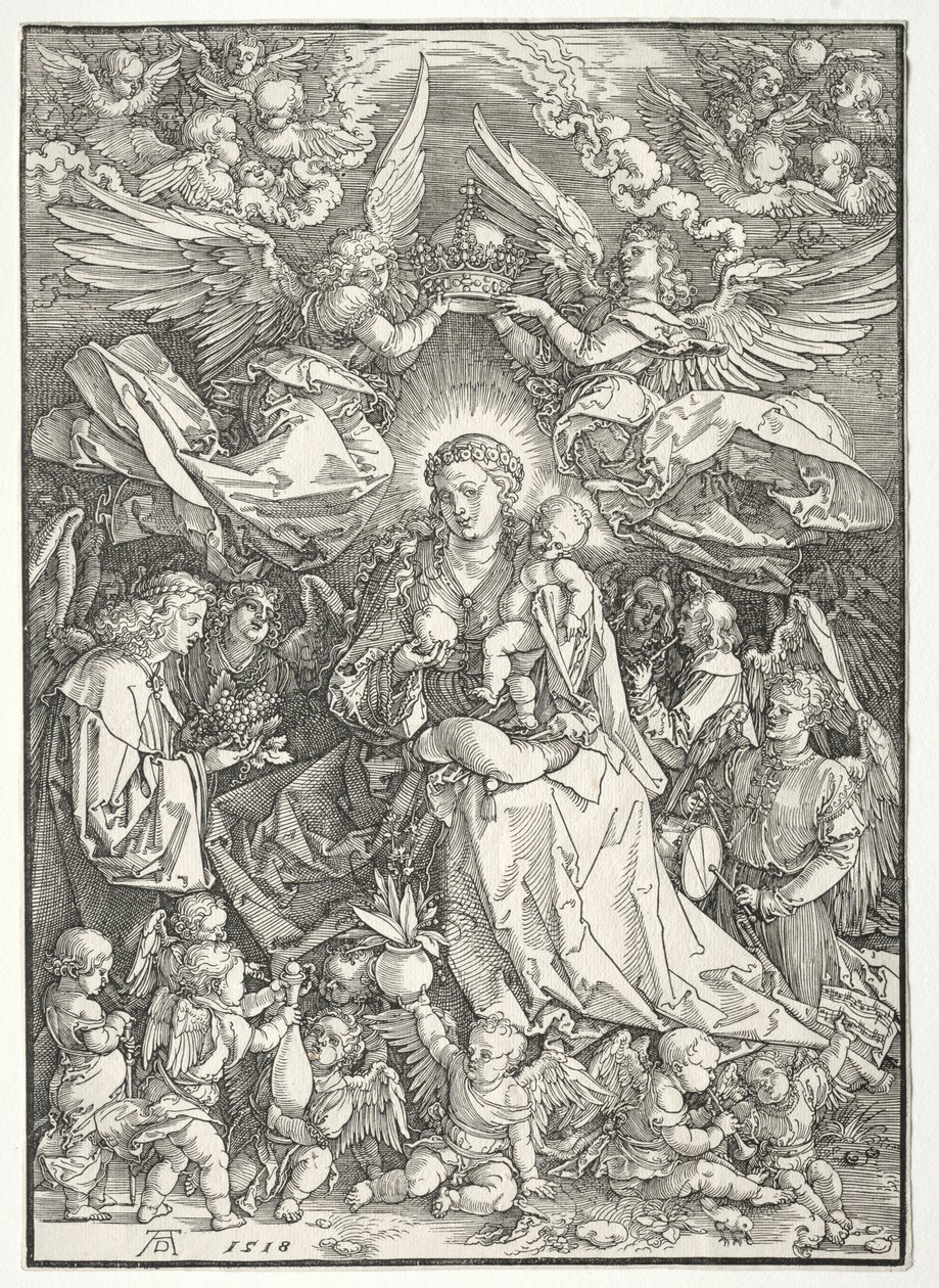 La Virgen rodeada de muchos ángeles de Albrecht Dürer