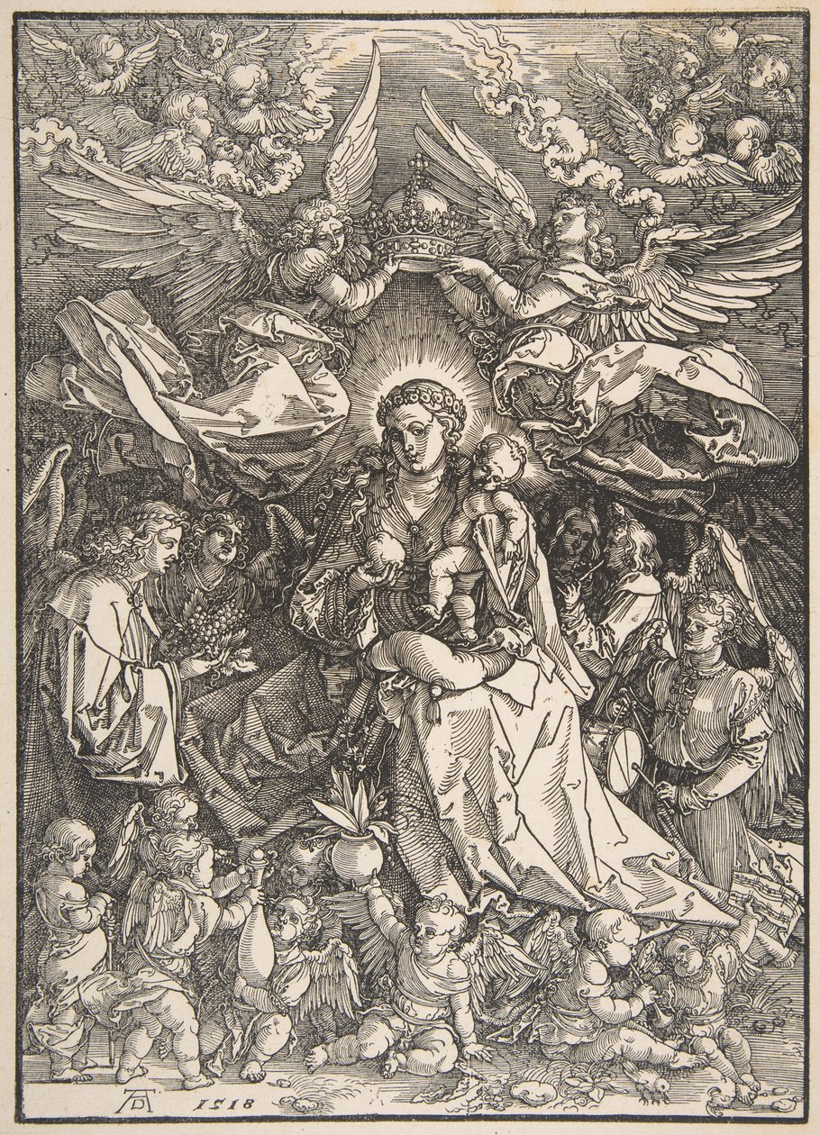La Virgen rodeada de numerosos ángeles de Albrecht Dürer