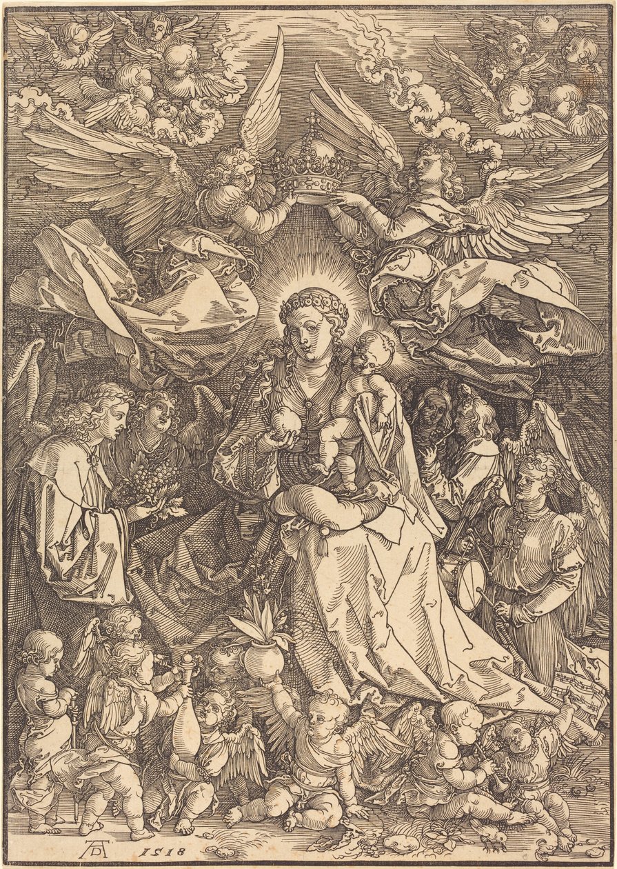 La Virgen rodeada de muchos ángeles de Albrecht Dürer