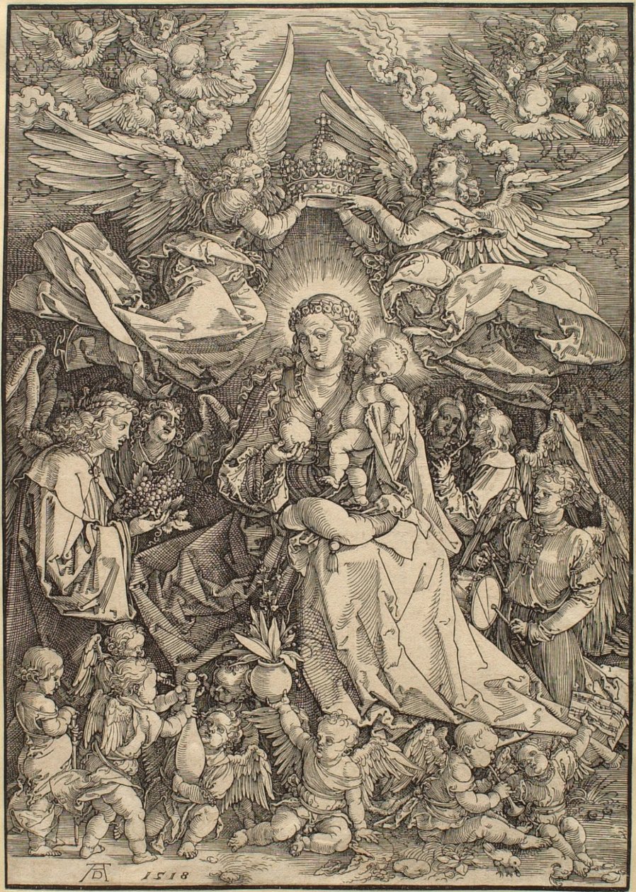 La Virgen rodeada de muchos ángeles de Albrecht Dürer