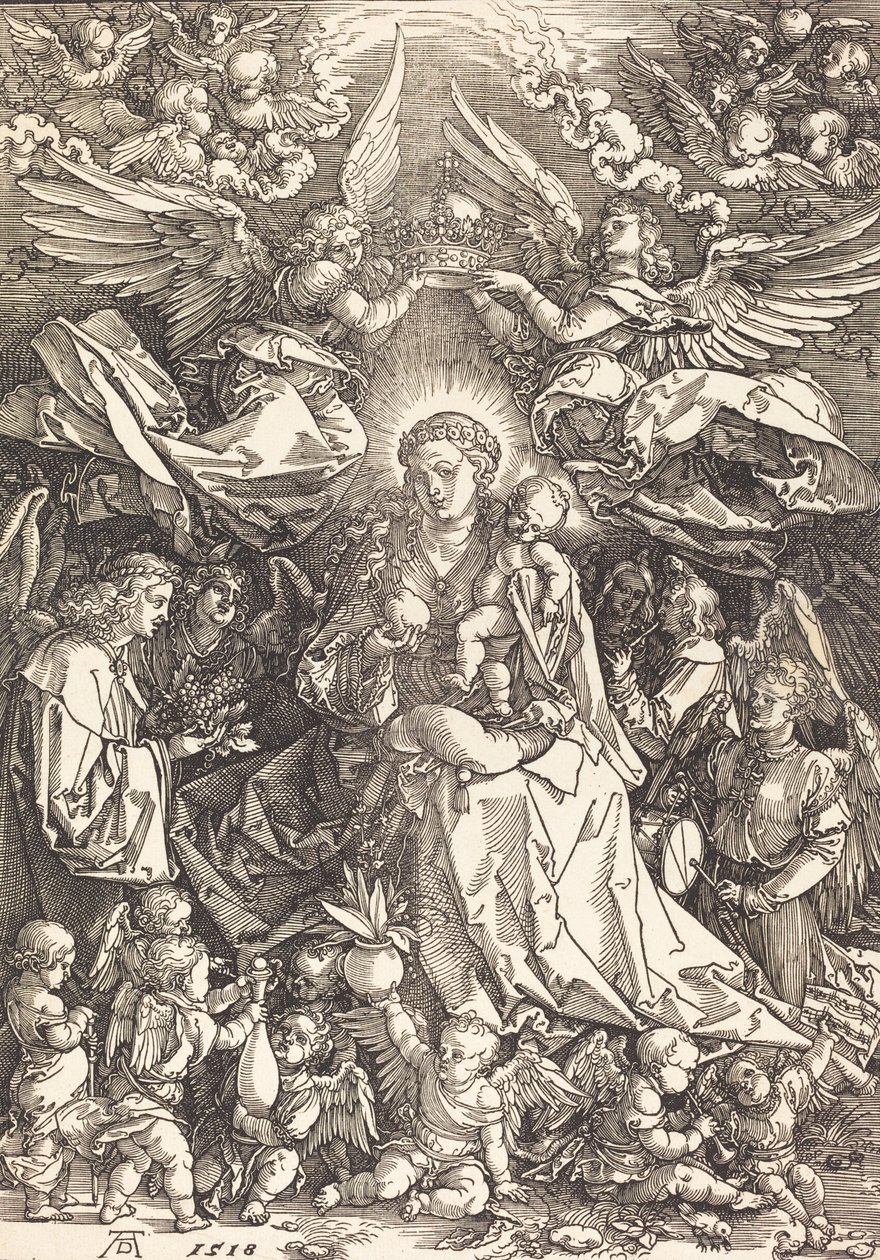 La Virgen rodeada de muchos ángeles, 1518 de Albrecht Dürer