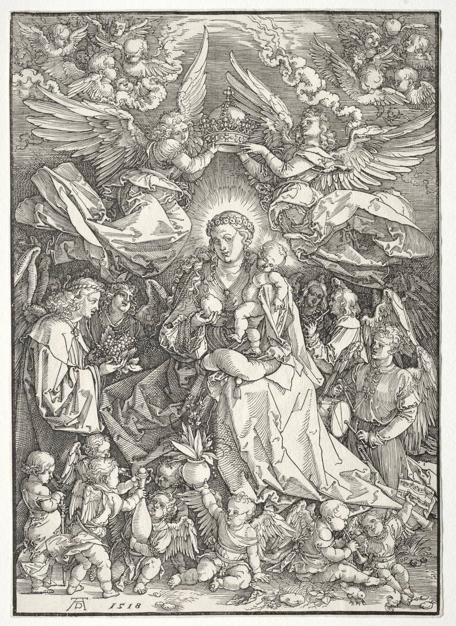 La Virgen rodeada de muchos ángeles, 1518 de Albrecht Dürer
