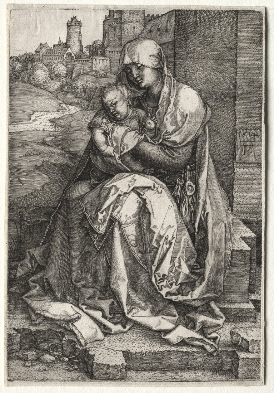 The Virgin and Child Seated by the Wall de Albrecht Dürer