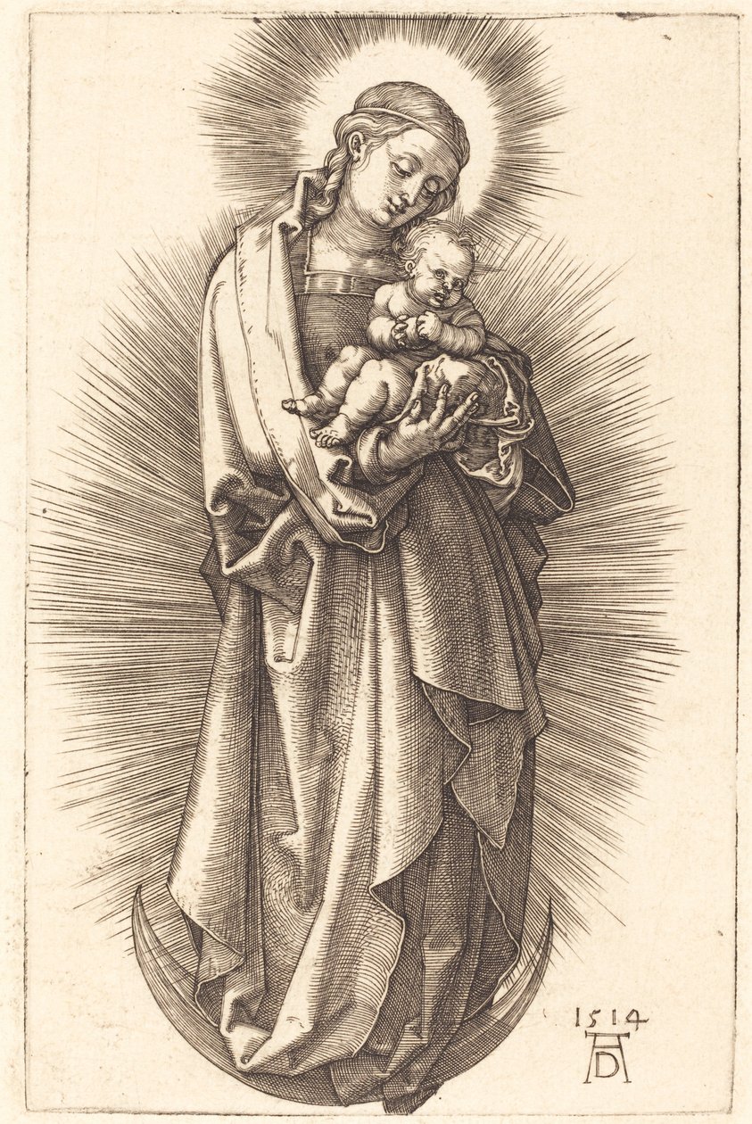 La Virgen y el Niño en una Media Luna con un Diadema de Albrecht Dürer