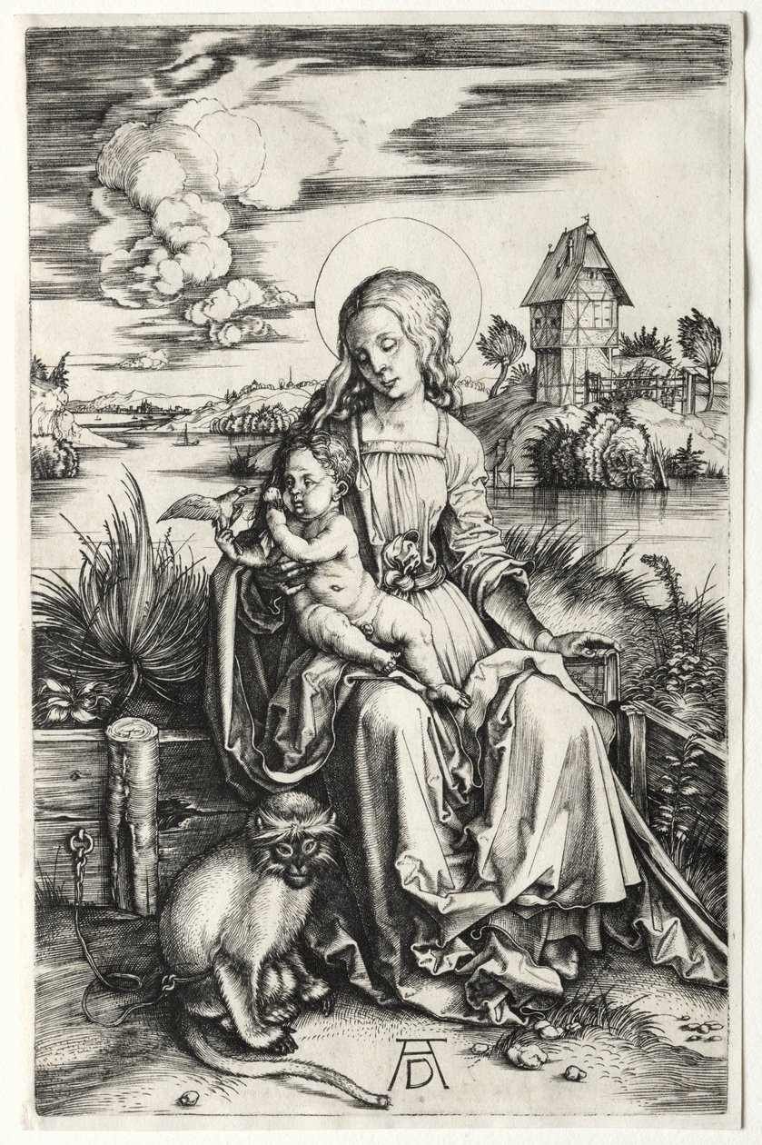 La Virgen y el Niño con un mono de Albrecht Dürer