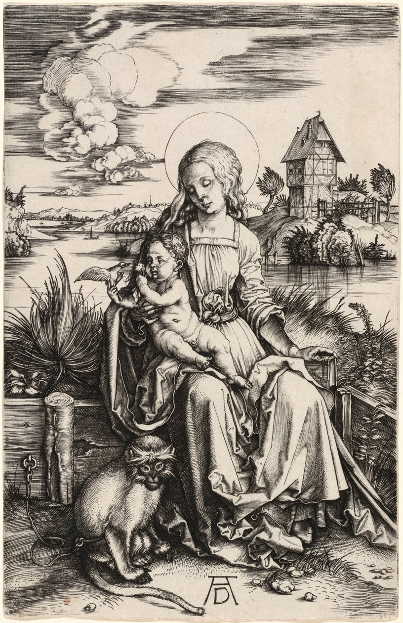 La Virgen con el Niño y el mono de Albrecht Dürer