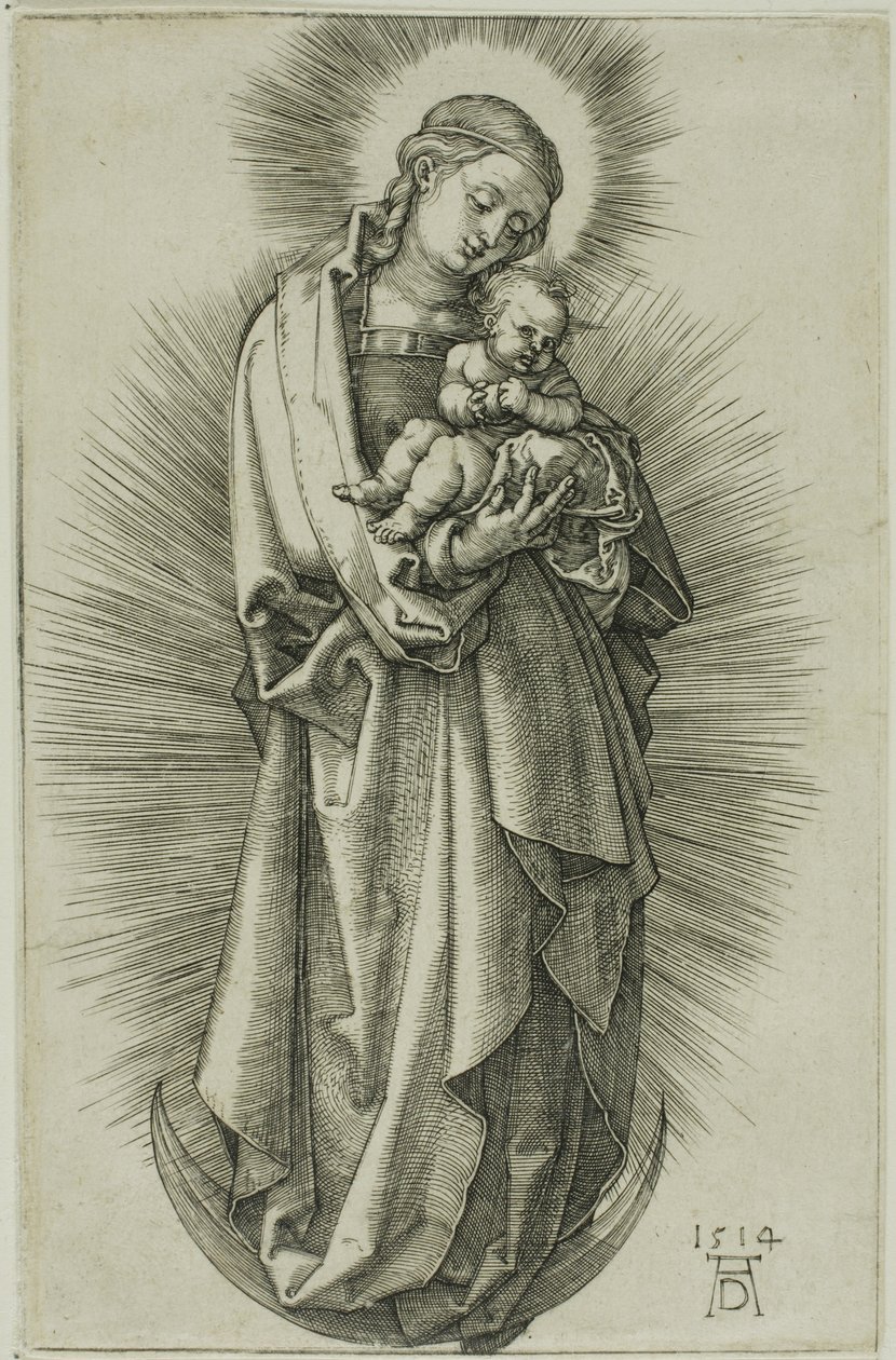 La Virgen en el Creciente con un Diadema de Albrecht Dürer