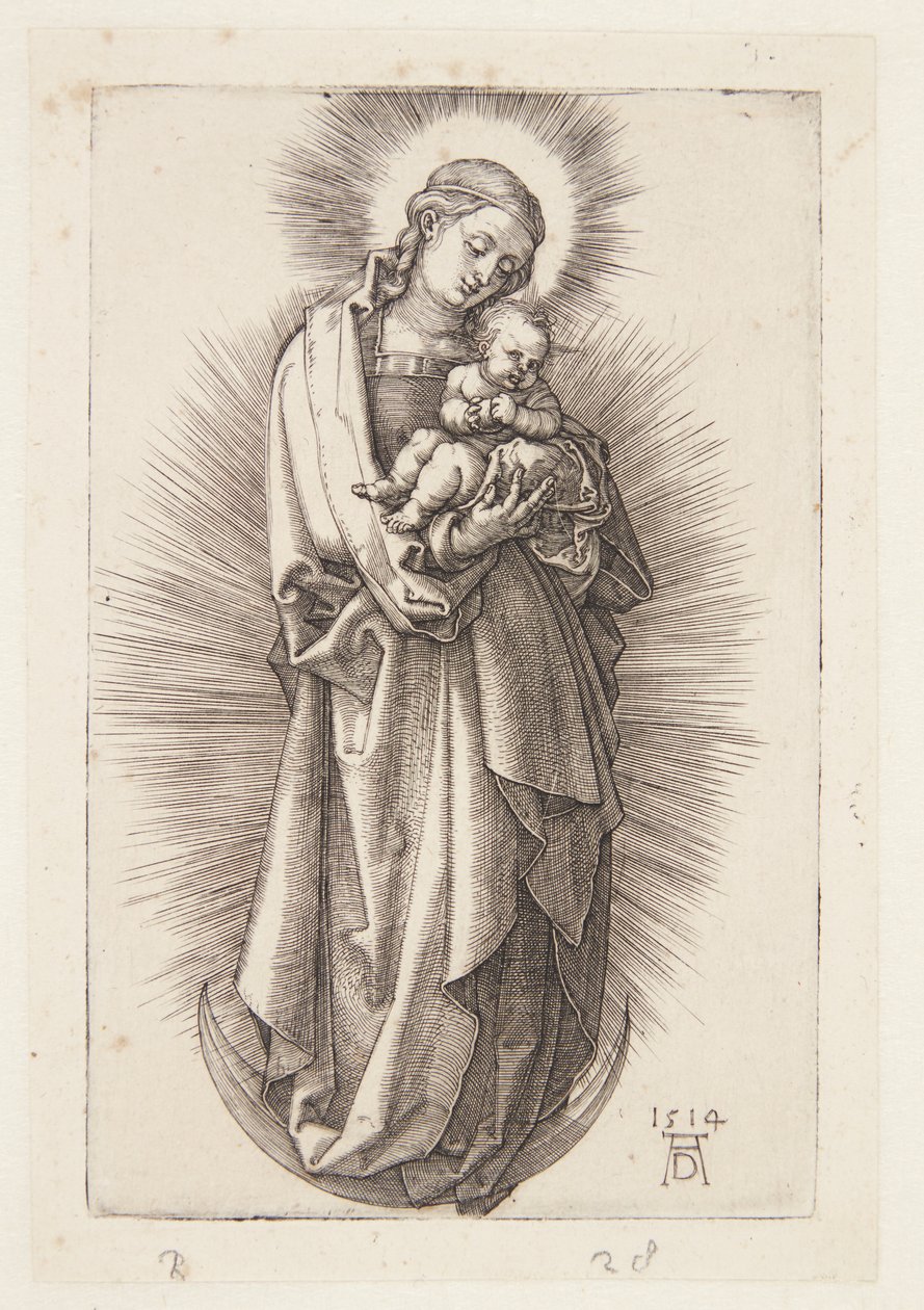 La Virgen en la media luna con un diadema de Albrecht Dürer