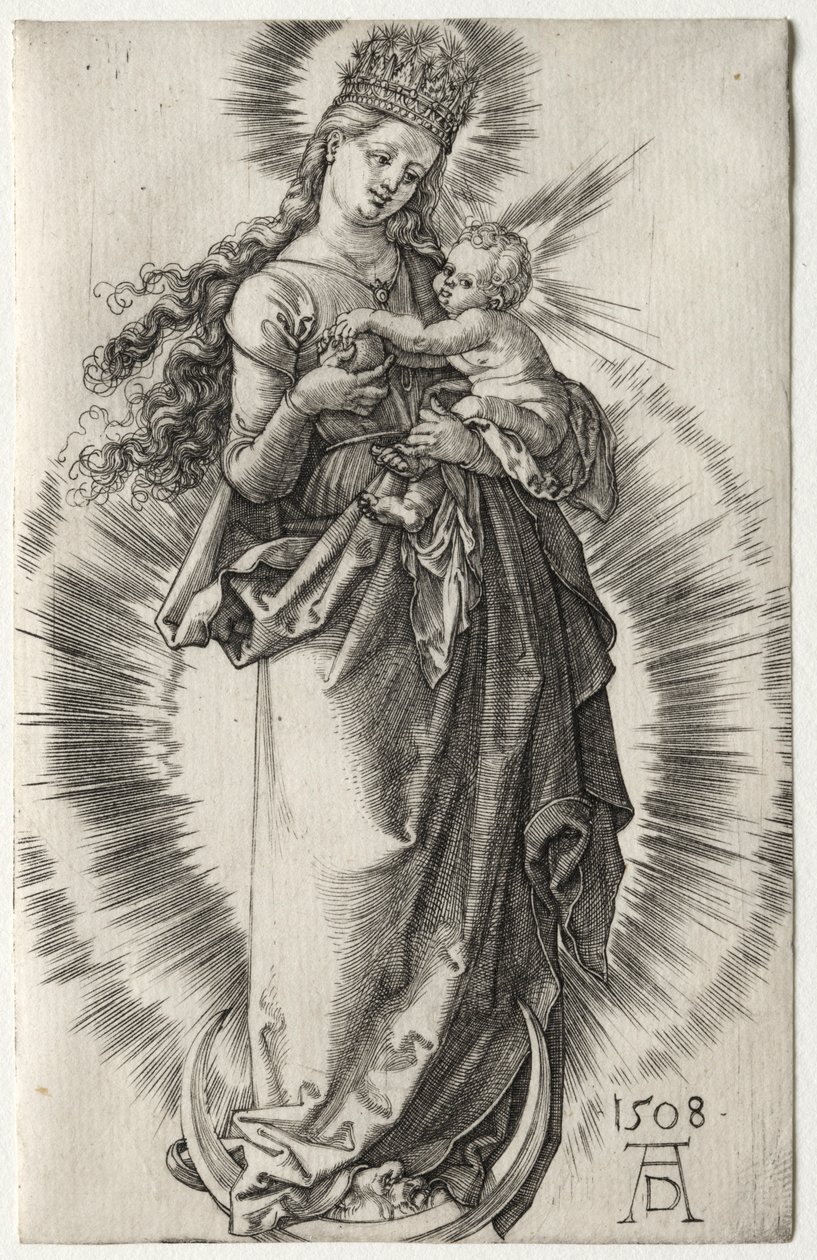 La Virgen con una corona estrellada, 1508 de Albrecht Dürer