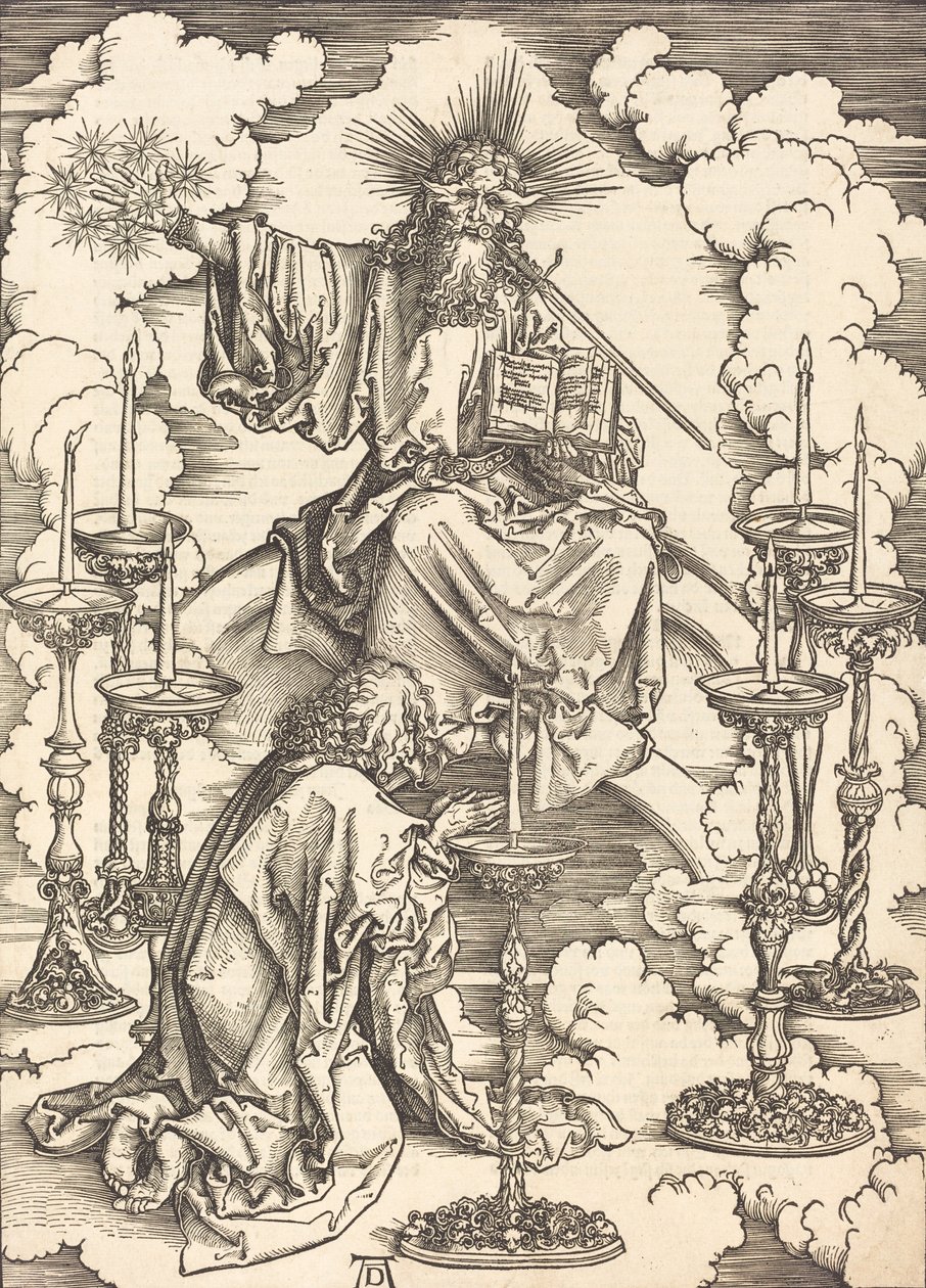 La visión de los siete candelabros, probablemente c. 1496-1498 de Albrecht Dürer