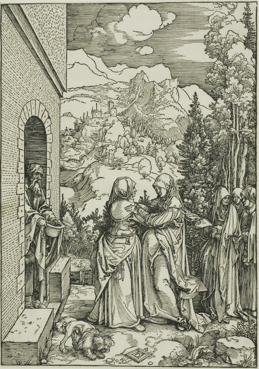 La Visitación, de La vida de la Virgen de Albrecht Dürer