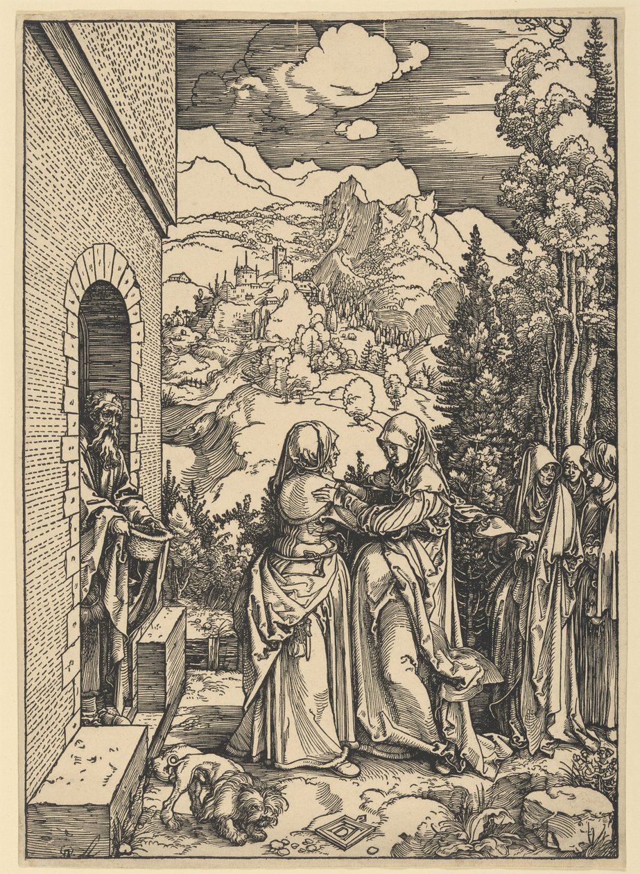 La Visitación, de La vida de la Virgen de Albrecht Dürer