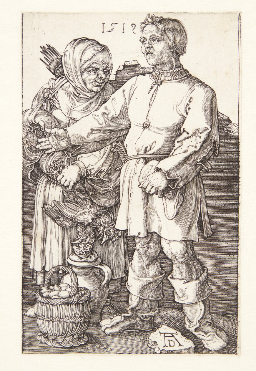 El campesino y su esposa en el mercado de Albrecht Dürer