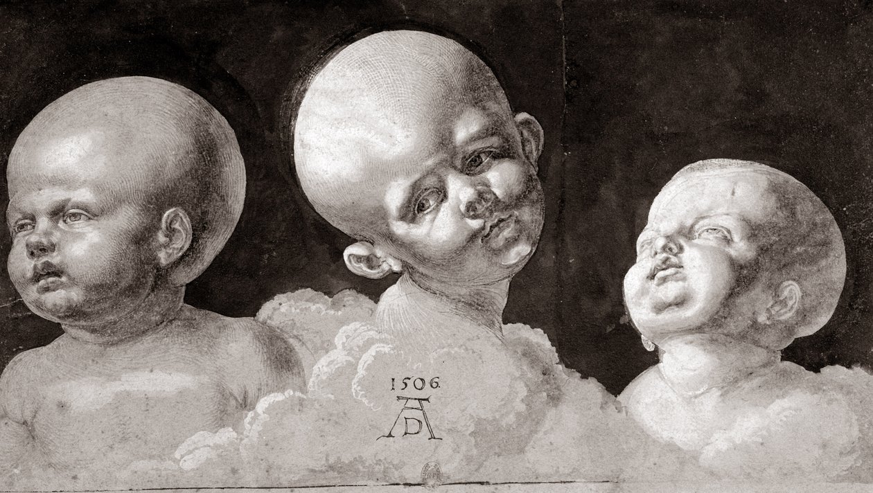 Tres cabezas de niños de Albrecht Dürer