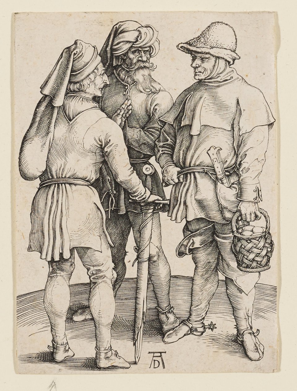 Tres campesinos en el mercado de Albrecht Dürer