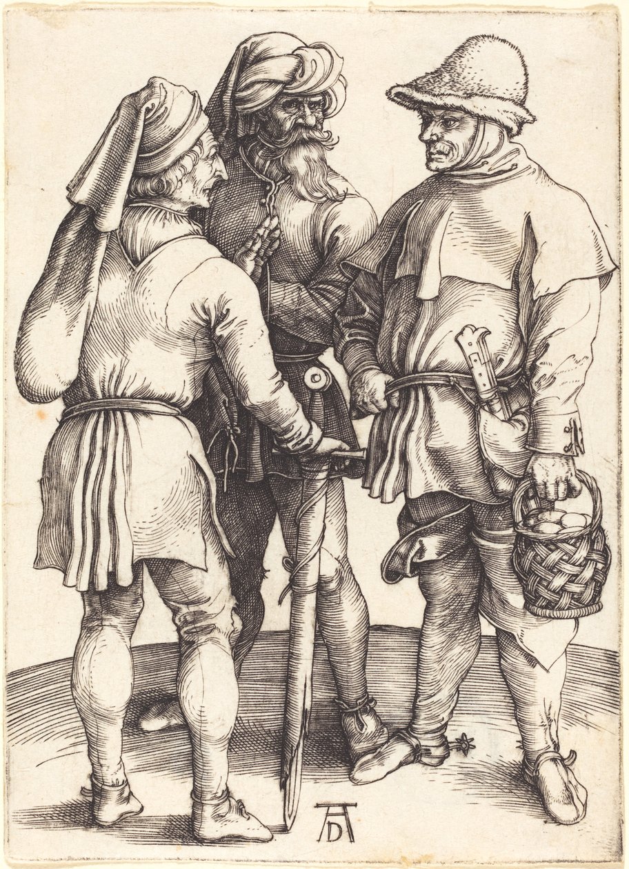 Tres campesinos en conversación de Albrecht Dürer