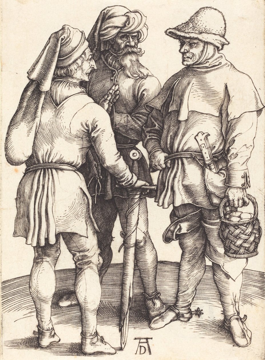 Tres campesinos en conversación de Albrecht Dürer